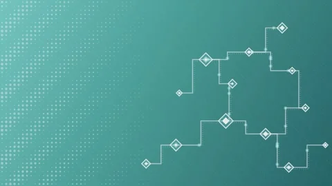 Abstract background with lines and squares in motion on a greenish blue bac.. Stock-Footage 341025350