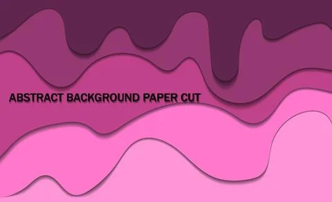 Abstract background, lines and waves in paper cut style, paint flowing on the Stock Illustration