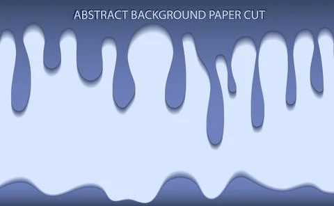 Abstract background, lines and waves in paper cut style, paint flowing on the Illustrazione stock