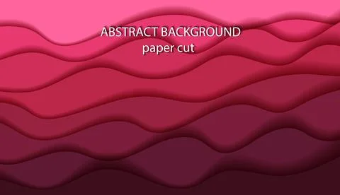 Abstract background, lines and waves in paper cut style, paint flowing on the Stock Illustration