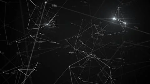 Abstract background,  lines, digits and points Stock Illustration