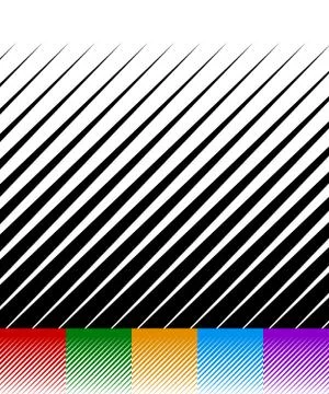Abstract background, lines pattern. Set of 6 monochrome versions. Red, green, Stock Illustration