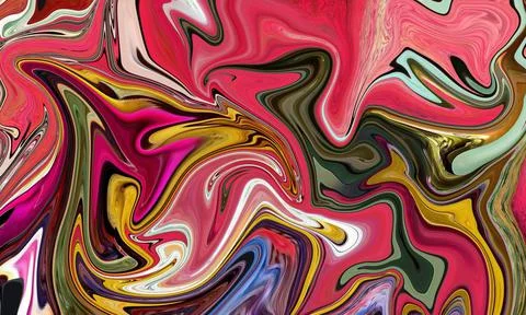Abstract background with liquid effect. Colorful waves. Contrast smooth shape Stock Illustration