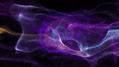 Abstract background liquid energy particles flows colliding sphere Stock-Footage 197359518