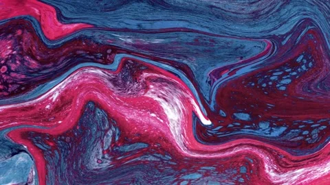 Abstract background Liquid ink marble animation dark blue and red color comb Stock Footage 311930897