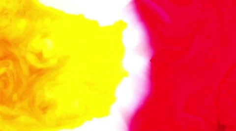 Abstract background. Liquid ink yellow displaces magenta swirl fluid Stockbeeldmateriaal 68093620