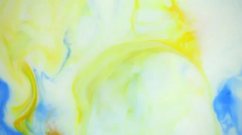 Abstract background. Liquid ink yellow and blue blending burst swirl fluid Vídeos de archivo 68093635