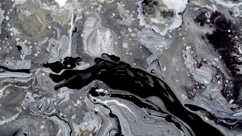 Abstract background of liquid moving multicolored paints Stock Footage 154575355