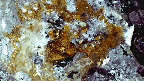 Abstract background of liquid moving multicolored paints Stock Footage 154575407