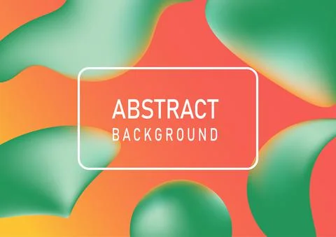 Abstract background with Liquid orange and green shape.Fluid Vector Illustrat Stock Illustration