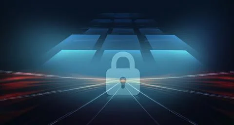 Abstract background with lock and transmitting lines concept series イラスト素材