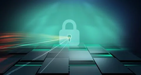 Abstract background with lock and transmitting lines concept series Ilustración de archivo