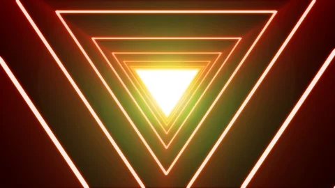 Abstract Background Loop With Neon Shiny Triangle Stock Footage 99499218