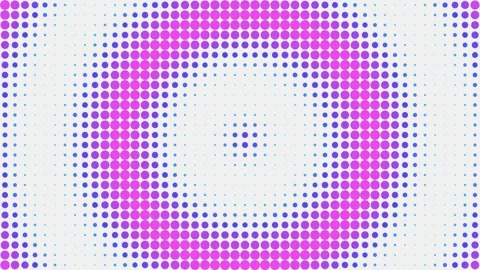 Abstract background loop with pulsing magenta and blue halftone circles ove.. Stock Footage 341658577