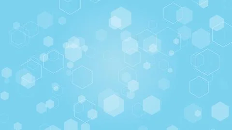 Abstract background with lots of hexagons  (light blue) Stock Illustration
