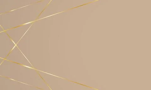 Abstract background low poly golden lines with beige color background, empty wal Illustrazione stock