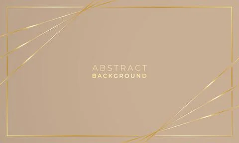 Abstract background low poly golden lines with beige colour background, emp.. Stock Illustration