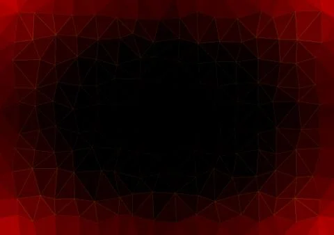 Abstract background with low poly red and black. Geometric triangulation Stock Illustration