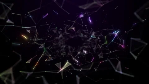 Abstract background low poly triangle with line and dot connection Stock Footage 254043700