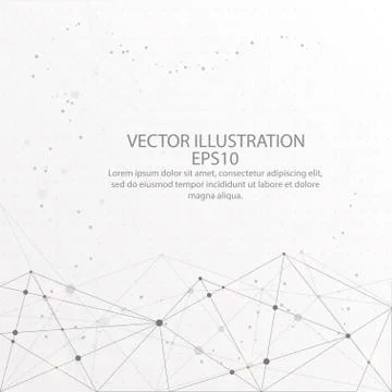 Abstract background low poly wire frame on white background. Stock Illustration