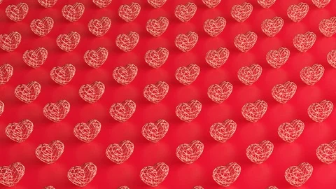 Abstract Background Low Poly Wireframe Heart Rotating Stock Footage 124824259