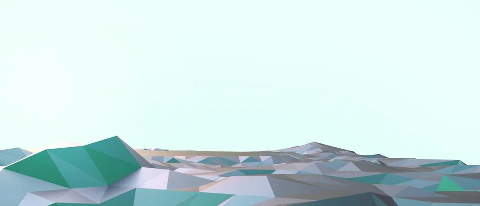 Abstract background Lowpoly landscape Mountain and  blue - Green Concept Stock Illustration