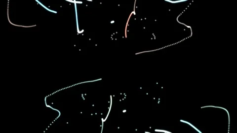 Abstract background of luminous lines, dots and particles on a black background  Video stock 124854900