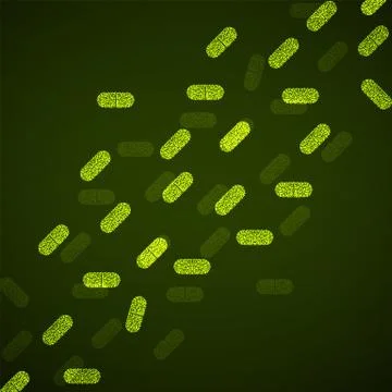 Abstract background of luminous particles in shape pills Stock Illustration
