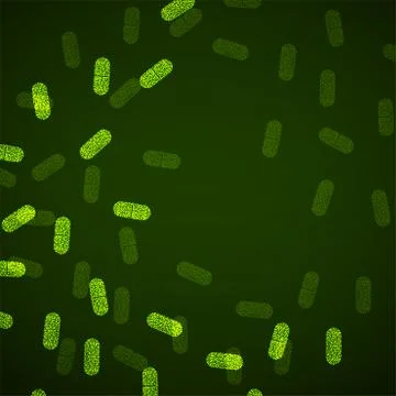 Abstract background of luminous particles in shape pills. Medical pattern Stock Illustration