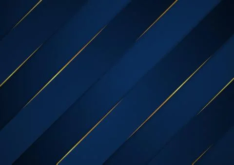 Abstract background luxury modern shape design blue and gold metallic color s Stock Illustration