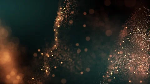 Abstract background of luxury particles with wave energy. The magic of golden Stock Footage 280654591