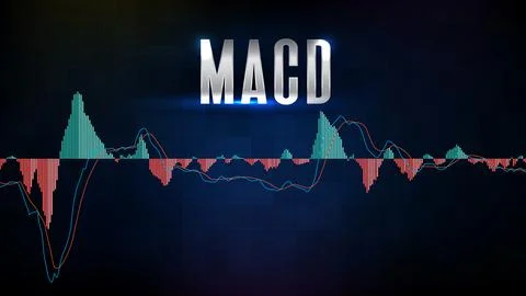 Abstract background of MACD indicator technical analysis graph Illustrazione stock