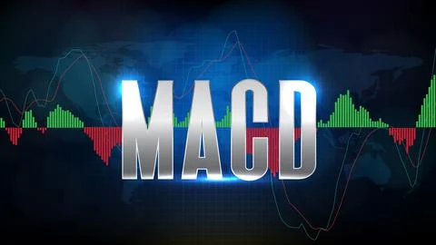 Abstract background of MACD indicator technical analysis graph Stock Illustration