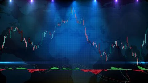 Abstract background of MACD indicator technical analysis graph Stock Illustration