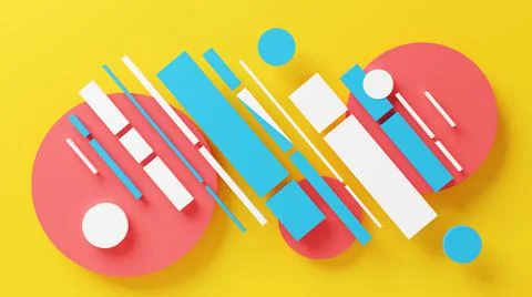 Abstract background made of basic geometric shapes. 3D illustration Stock Illustration