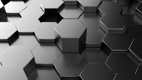 Abstract background made of black metal hexagons of different height. Stock Footage 121833858