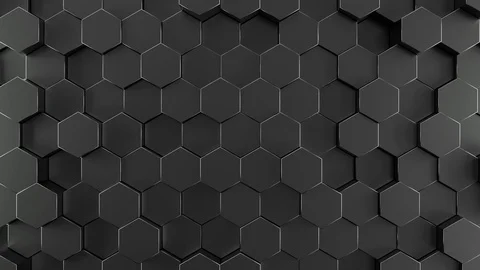 Abstract background made of black metal hexagons of different height. Stock Footage 121834346
