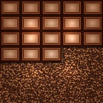 Abstract background made from coffee beans and chocolate Stock Illustration