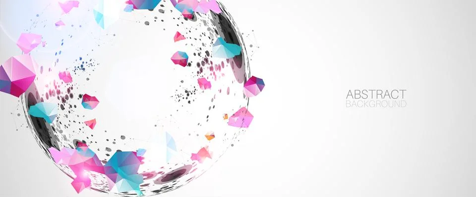 Abstract background  made with half spheres and plexus effect. Stock Illustration