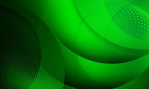 Abstract background made of halftone dots and curved lines in green colors Stock Illustration