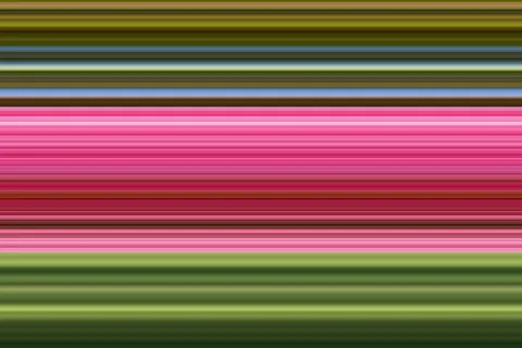 Abstract background made up of horizontal pink, yellow, green, and white stra Stock Illustration