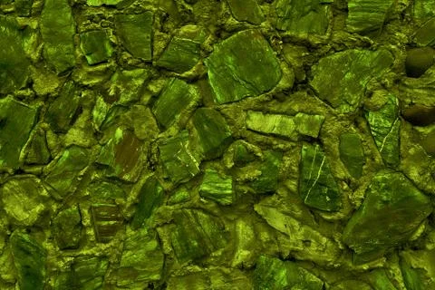 Abstract background made of large stone. Empty stone surface of green color. Foto stock