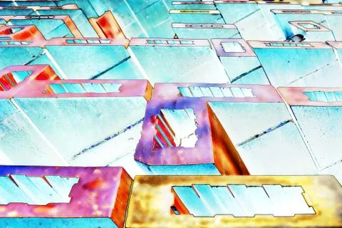 Abstract background made of regular shapes, cartoon effect. Stock Illustration