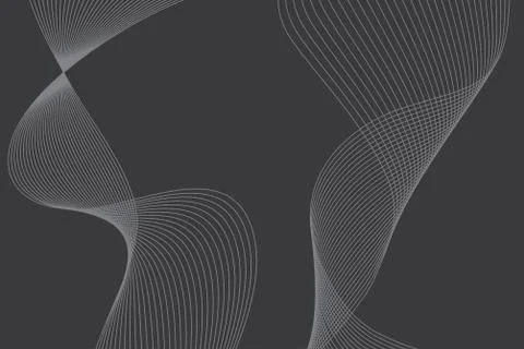 Abstract background made with repeated curvy lines in wave abstraction. Stock Illustration