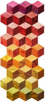 An abstract background made of rhombuses, which look like many small cubes Stock Illustration
