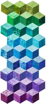 An abstract background made of rhombuses, which look like many small cubes Stock Illustration