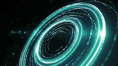 Abstract background made from rotating rings and bright particles. Видео 94871845