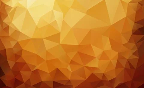Abstract background made of small multicolor triangles. Orange, yellow, gold, Stockillustratie
