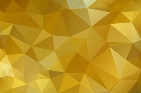 Abstract background made of small multicolor triangles. Orange, yellow, gold, Stock Illustration