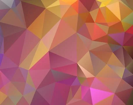 Abstract background made of small multicolor triangles. Pink, delicate, brigh Stock Illustration